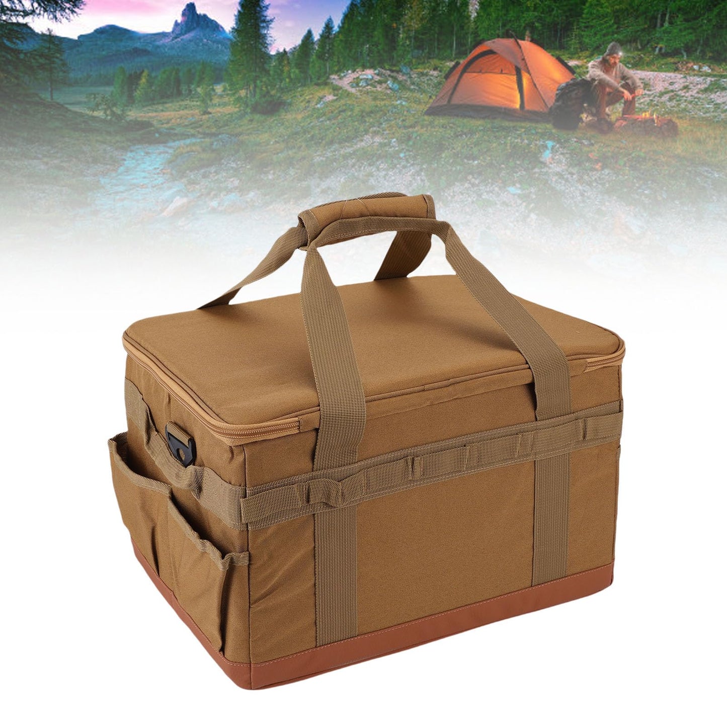 Fockety Camping Storage Bag, Large Capacity 30L BBQ and Picnic Bag Organizer with Handles, Hard Design Trunk Organizer Multipurpose Tactical Bags