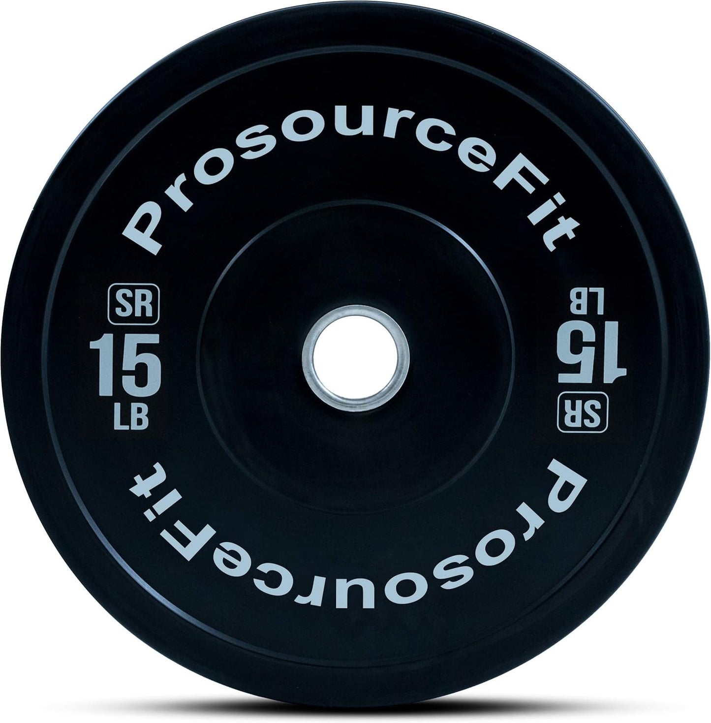 ProsourceFit Solid Rubber Bumper Plates (Sold Individually) with Steel Insert, 25lb, Power Lifting, Strength Training