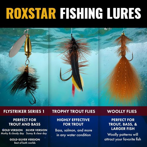 RoxStar Fly Shop | Barbless Trophy Trout Fly Assortment 24pk | Wet & Dry Barbless Flies | Tied in House