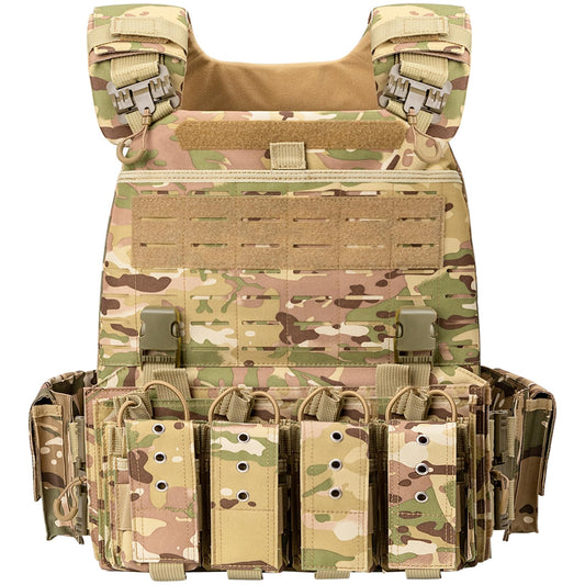 ADHOME Quick Release Tactical Vest, Adjustable Breathable Weighted Vest for Men, Strong Tensile Lightweight Molle Vest 1000D Nylon for Duty Hunting Gaming