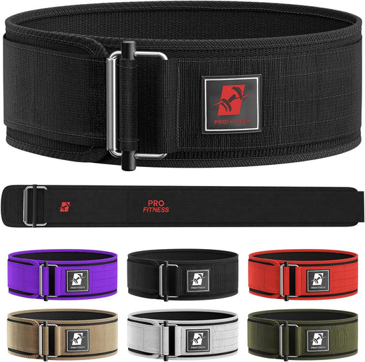 ProFitness 4 Inch Wide Weight Lifting Belt | Workout Belt - Men's Lifting Belt (Black/Red, X-Large)
