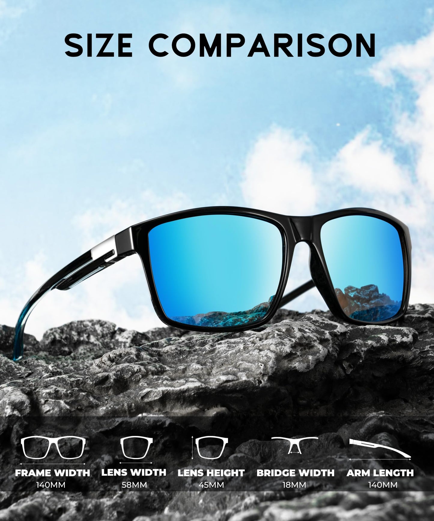 KALIYADI Polarized Sunglasses Men Mens-Sunglasses: Unisex Polarized Sun Glasses Lightweight Driving Fishing UV Protection