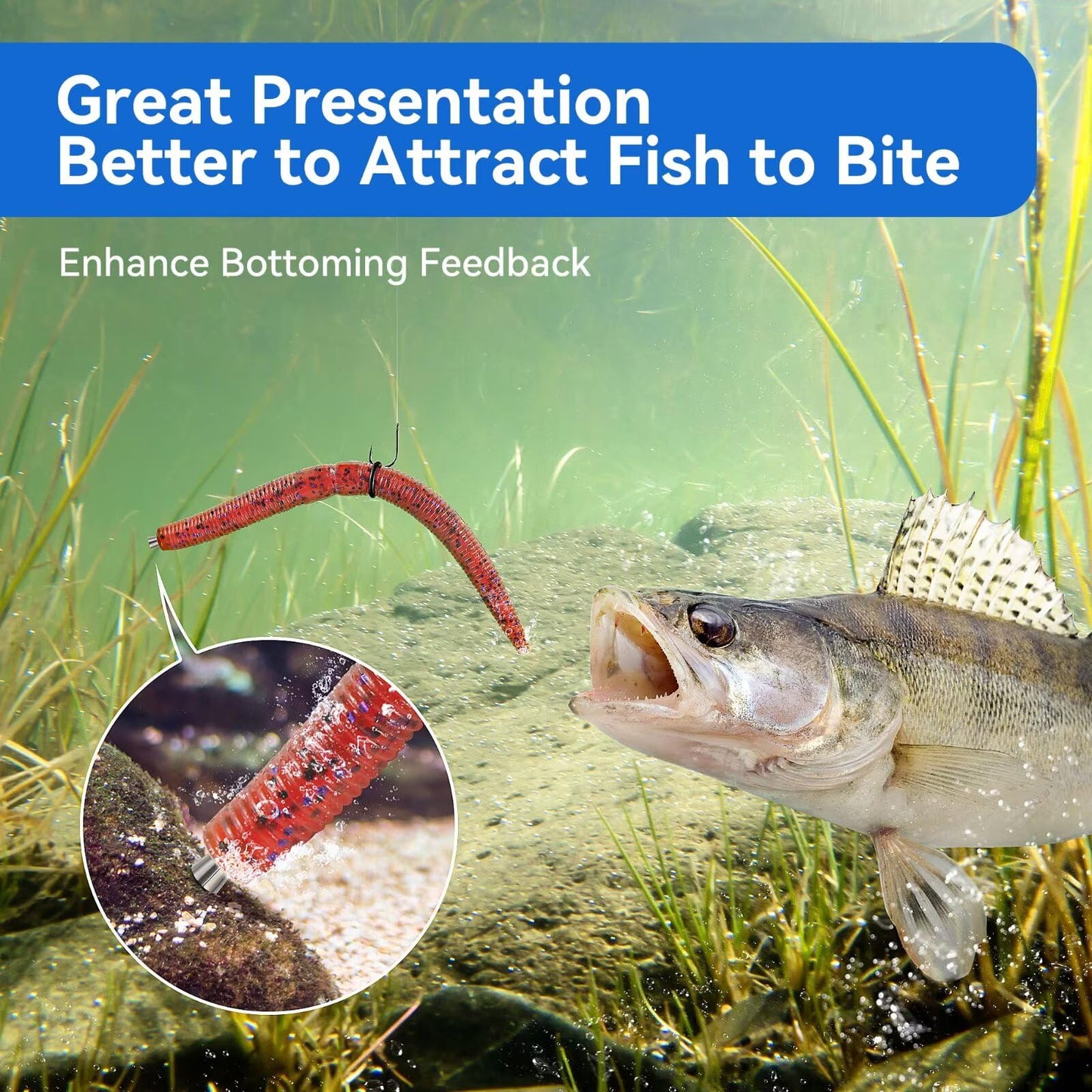 Fishfun 12/20pcs Tungsten Nail Weights for Neko Wacky Rig Fishing, Insert Pencil Worm Sinkers for Bass Fishing, 1/16oz, 12pcs