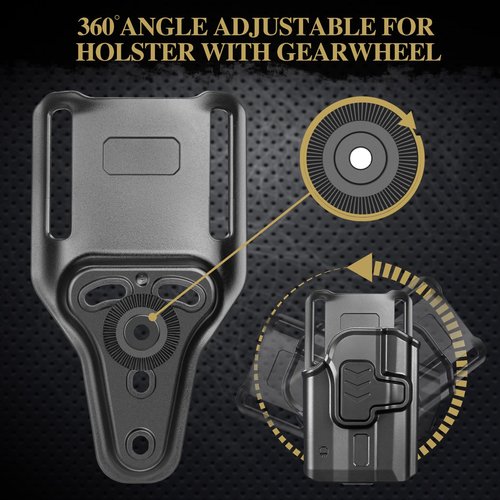 WARRIORLAND Mid-Ride Cantable Universal 2" Belt Loop (CUBL), Attachment for Duty Holster Belt, Adapter Fits 3-Hole Pattern Holsters- Black