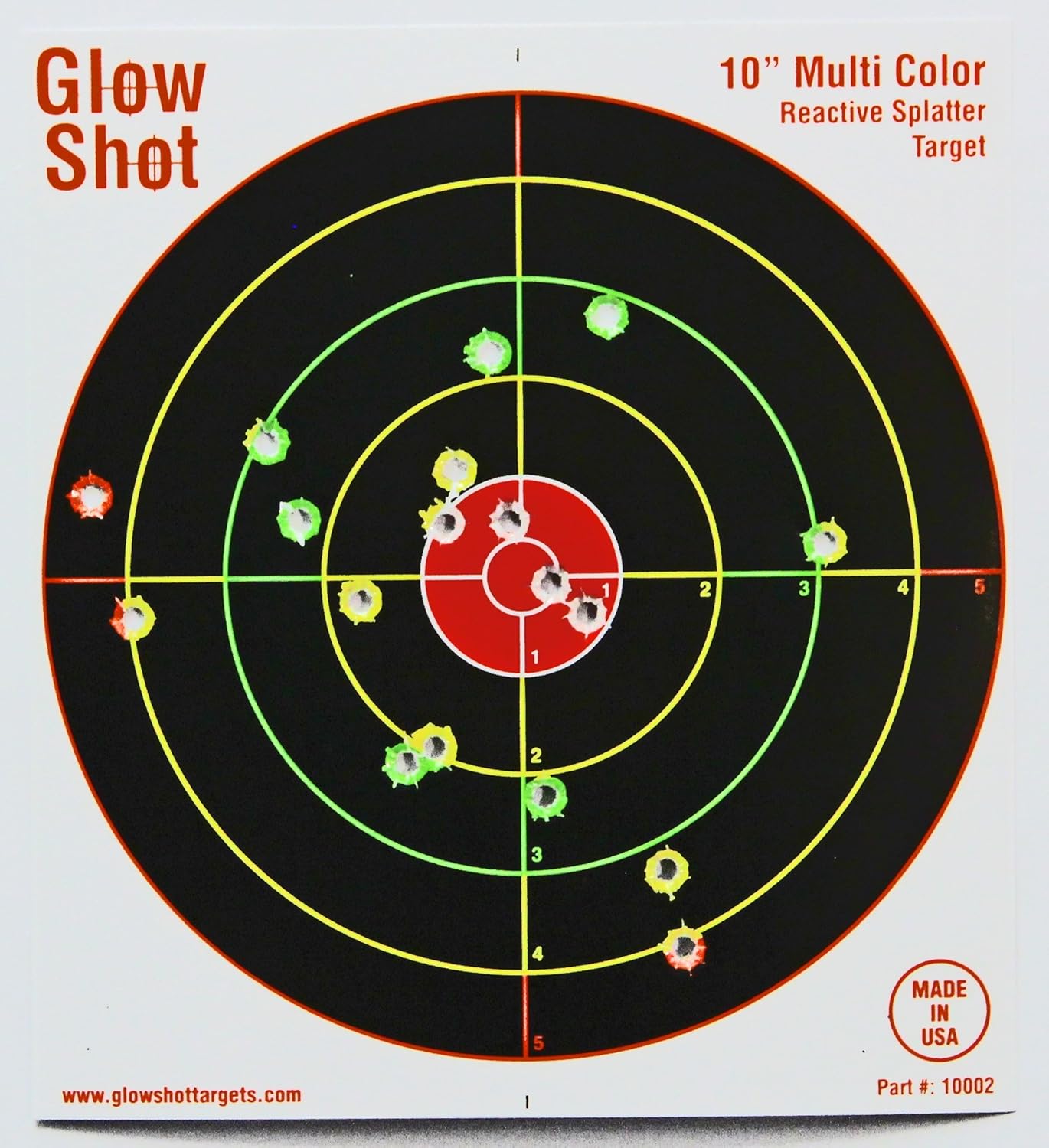 50 Pack - 10" Reactive Splatter Targets - Glowshot - Multi Color - Gun and Rifle Targets - Glow Shot