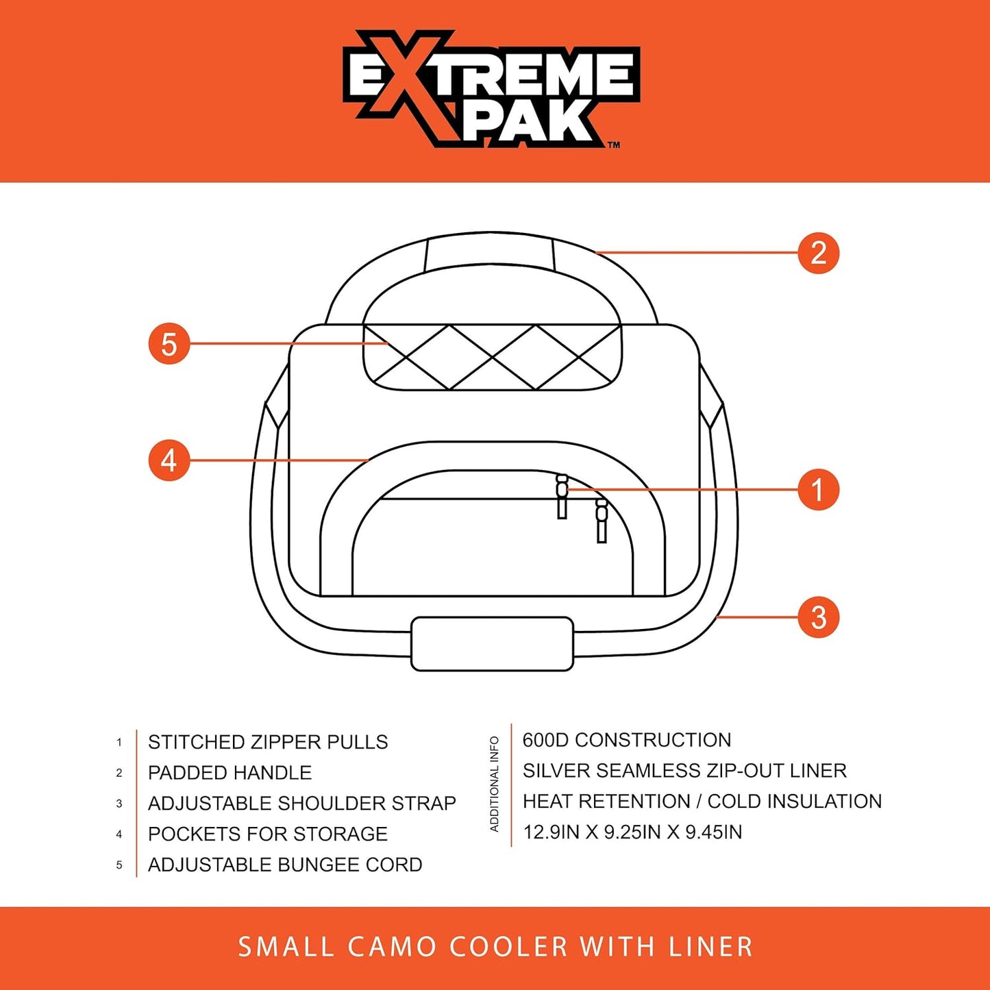 Extreme Pak JX Swamper Small Camo Cooler Bag (13"- SM)