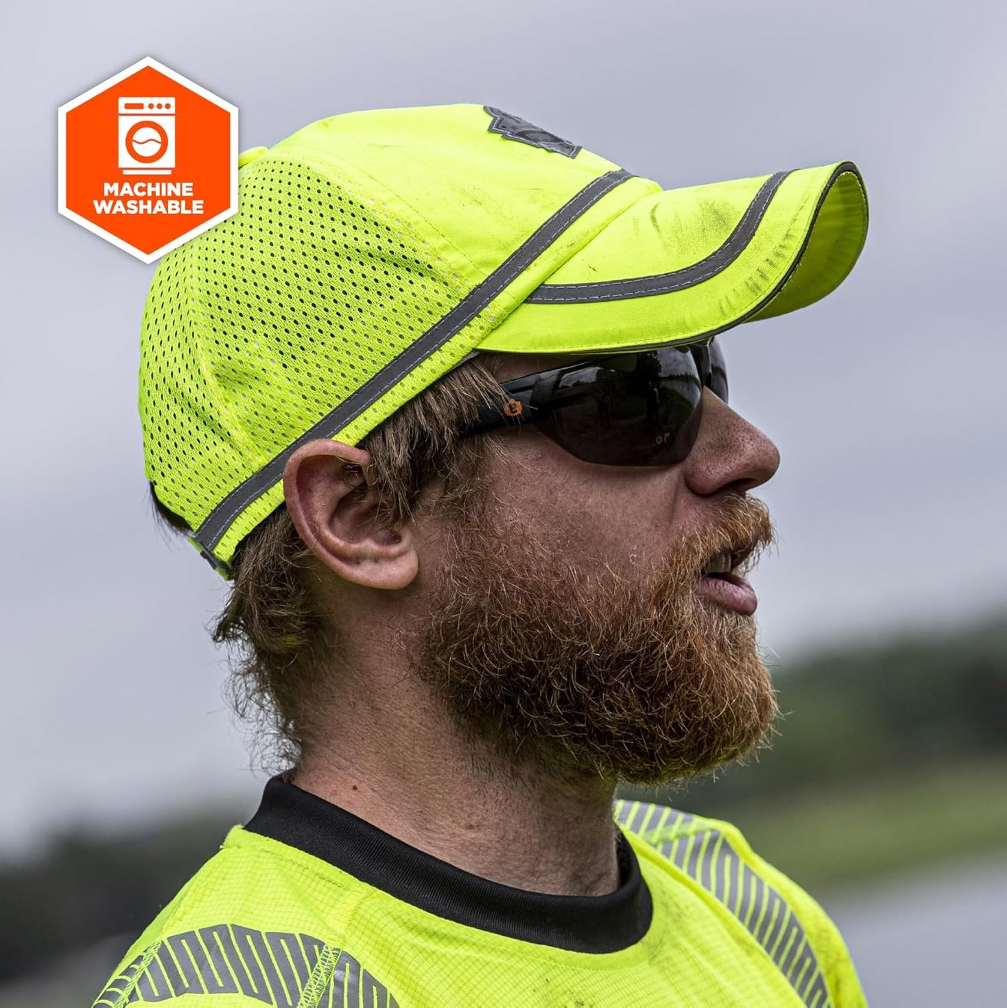 Ergodyne mens High Visibility, Reflective Hat Cap, Lime, One Size US