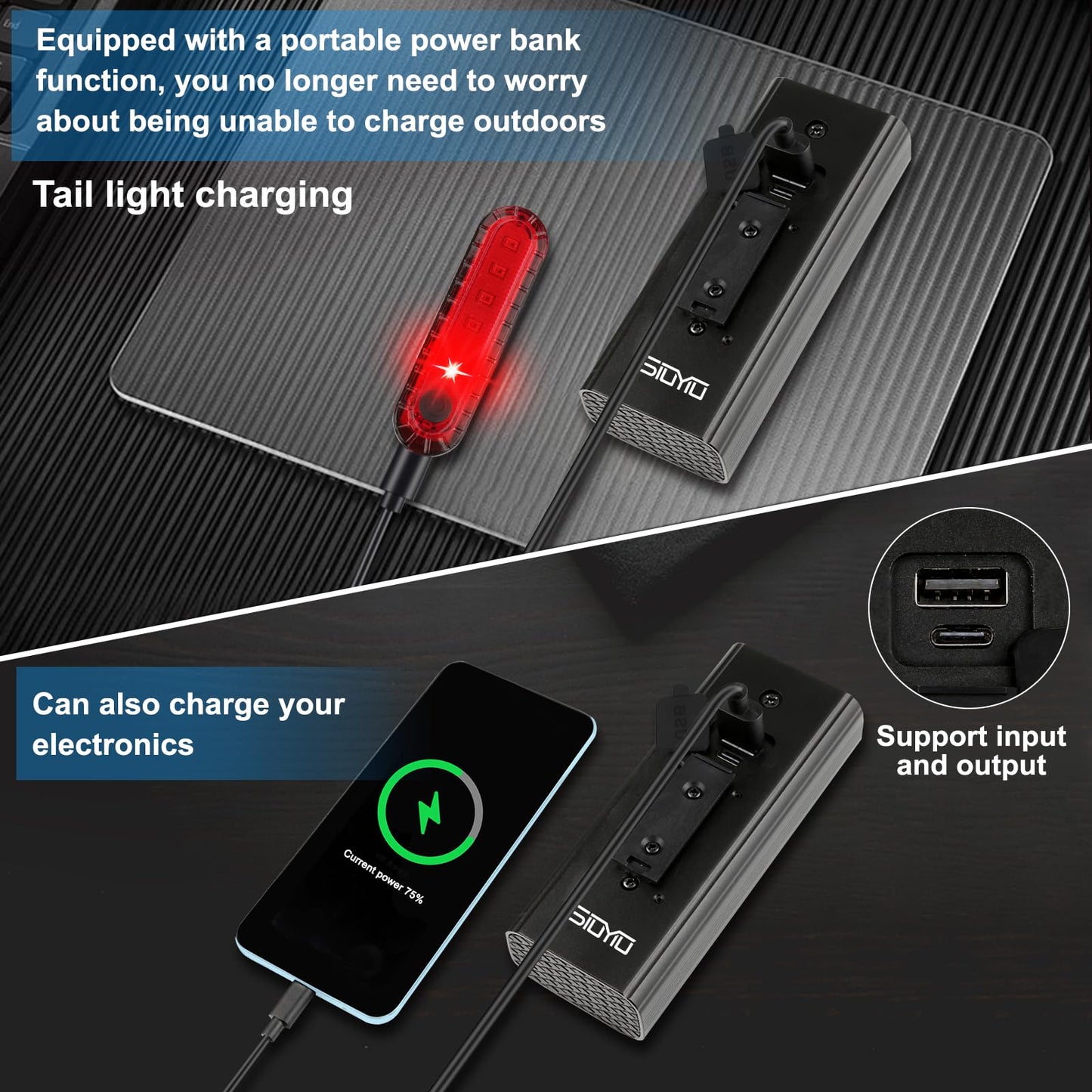 3600 Lumens Bike Lights, 8* LED Bike Light, 9600 mAh USB-C Rechargeable Bicycle Headlight with 5＋4 Light Modes, IPX6 Waterproof Bicycle Lights for Mountain Road Cycling Commuting Night Safety