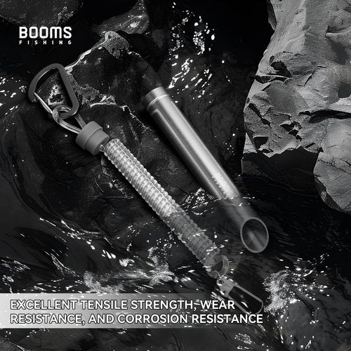 Booms Fishing Tube Coiled Lanyard: T09 Retractable Fishing Lanyard - 2PCS Gray Tool Coil Lanyard for Fly Fishing,Kayak Fishing, Camping, Backpacking or Other Outdoor Activities or Daily Use