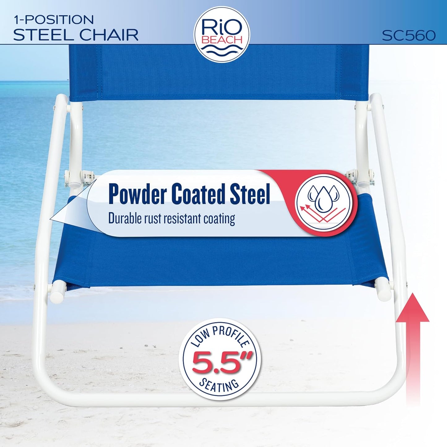 Rio Brands Wave Low Profile Beach Chair