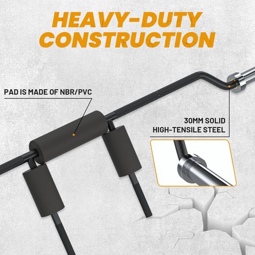 E.T.ENERGIC 7FT Safety Squat Bar Load 700LBS, 2" Sleeve Olympic Barbell with Comfortable Neck Pad, ideal for Free Weights Strength Training