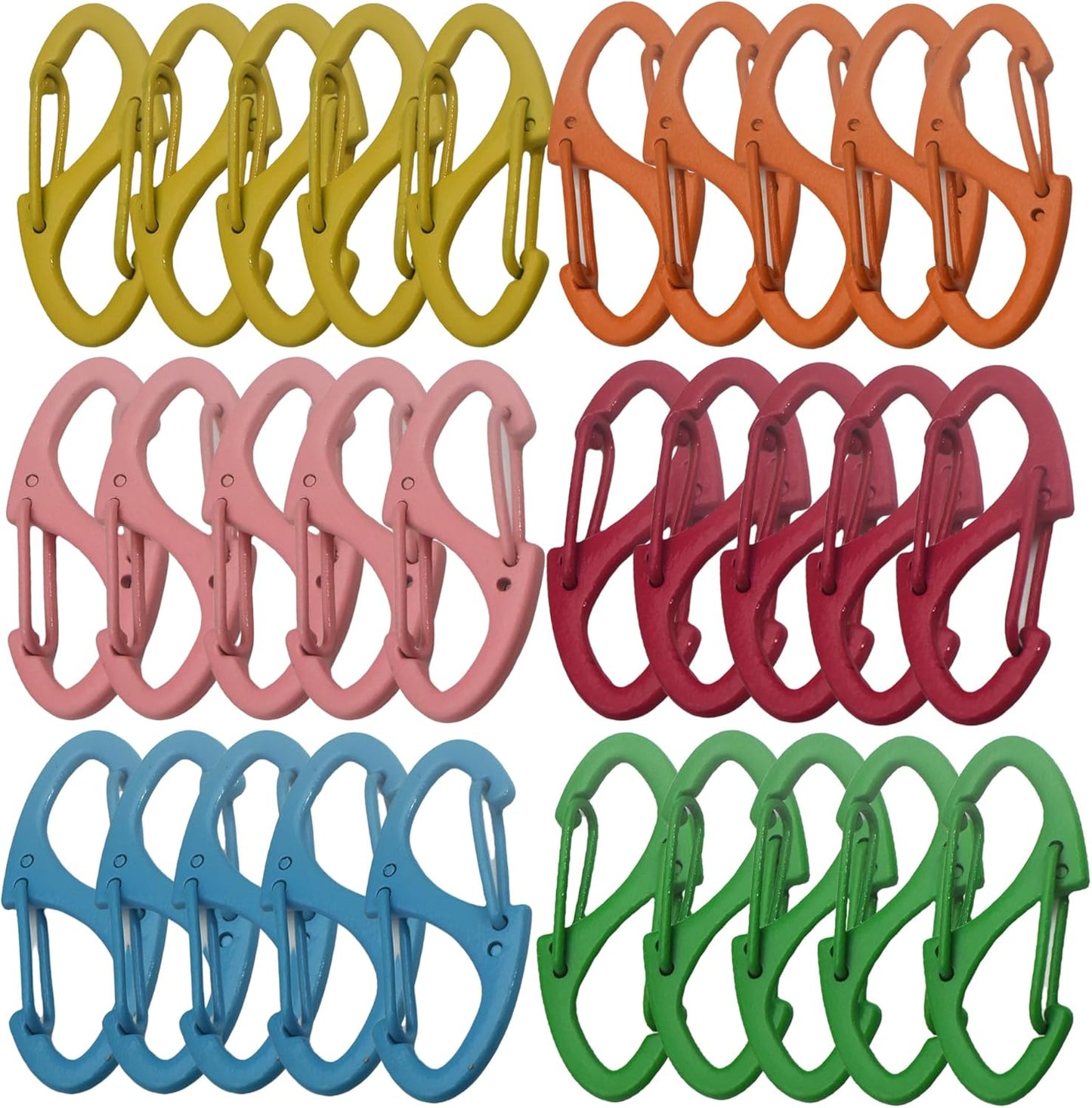 Small Carabiner Clips 1.6 inch(41mm) Metal Double Sided Spring Gate Snap Hooks Keychain Clasp Accessories