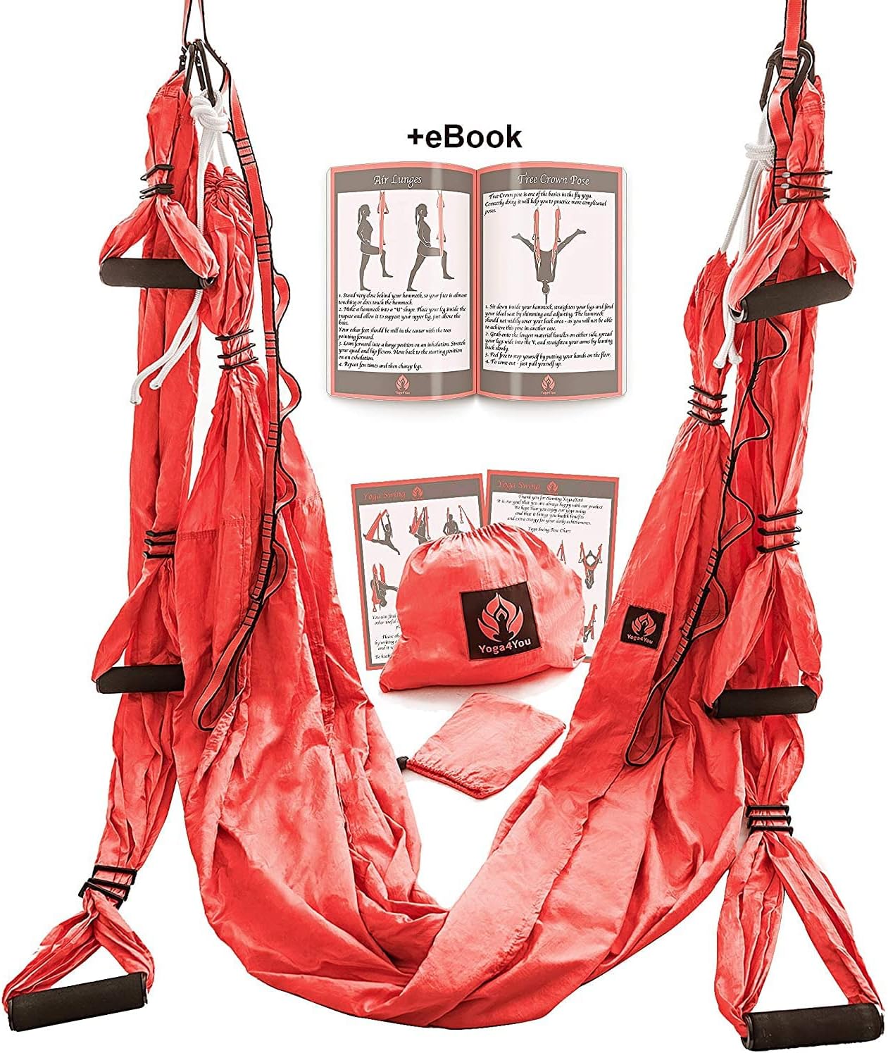 Aerial Yoga Swing Set - Hammock Hanging Swing - Sling Inversion Fly Kit - Antigravity Yoga Sling - Suspension Trapeze