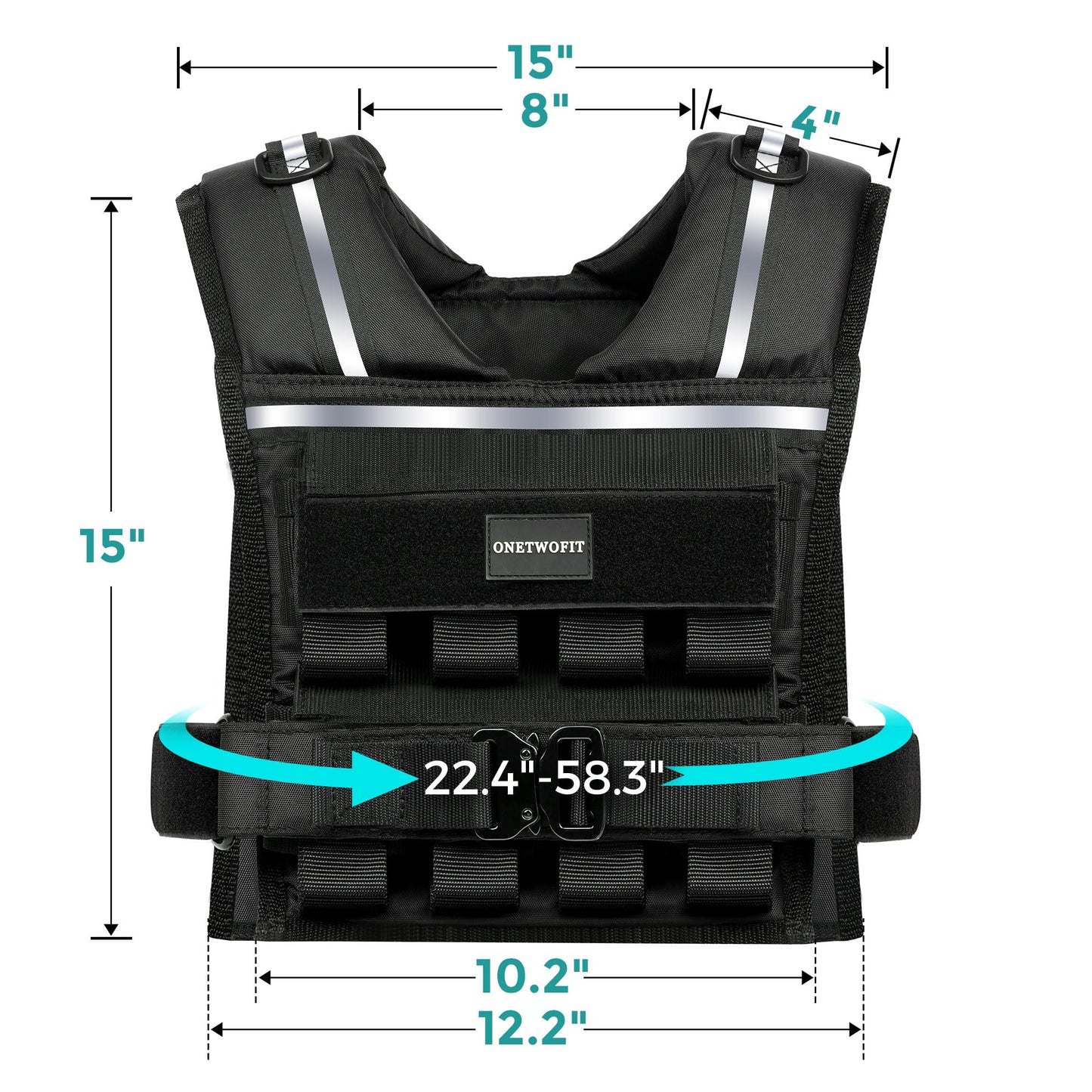 Adjustable Weighted Vest Men 2-35 LBS, Rucking Vests for Walking with Reflective Stripe, 1.2" Ultra Thick Shoulder Padding Strength Training Workout Vest for Running GYM Home, Detachable Iron Weights