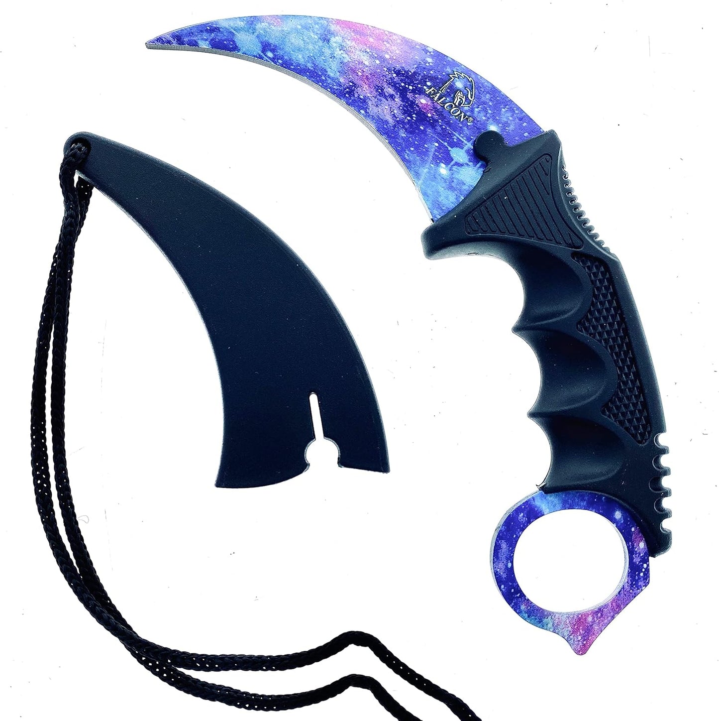 Falcon 7.5" Tactical Fixed Blade Training, No Edge. For Training Purpose Only (Black)