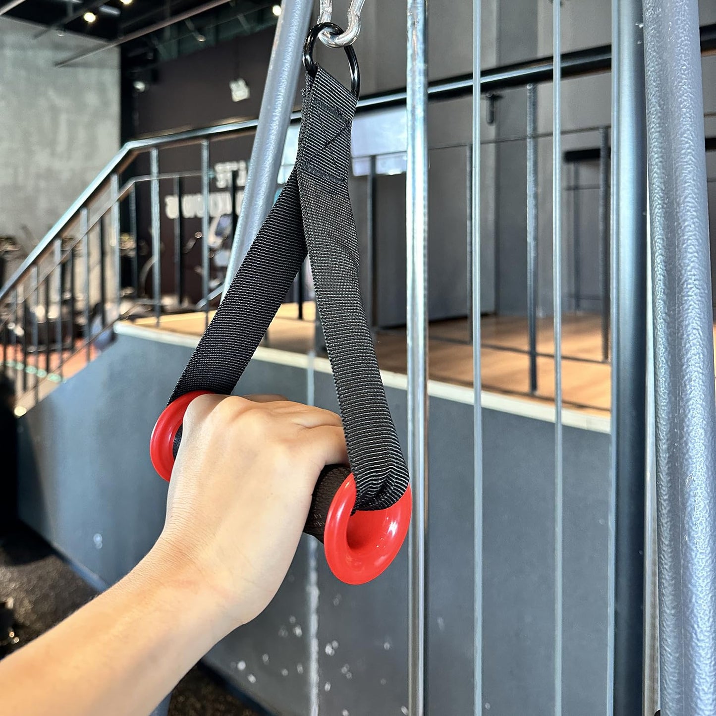 Exercise Handles for Resistance Bands & Cable Machines – Heavy-Duty Non-Slip Padded Grips for Strength Training, Home Gym, and Rehabilitation (Red)