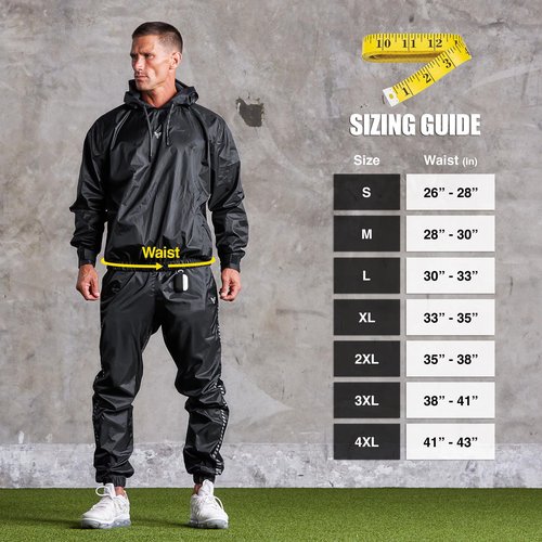 Elite Sports Sauna Suit for Weight Loss Men & Women Boxing MMA Wrestlers Gym Sweat Hoodie Sauna Suits Wrap Full Body Workout (Black, Medium)