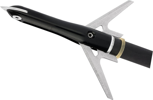 Rocky Mountain Warhead Bowhunting 100 Grain, Mechanical Broadhead 1-3/4" Cutting Diameter, 3 Pack, Black RM56002