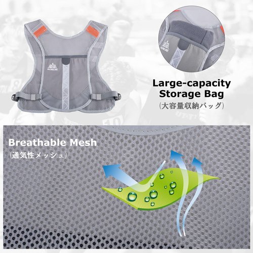 YAPJEB Ultralight Running Vest Women Men Reflective Breathable Hydration Backpack with Water Bottles for Hiking Camping Marathon Cycling Race (Rose Red - with 2 Water Bottles)