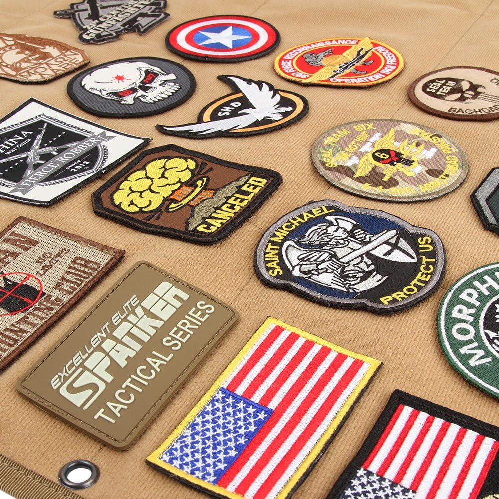 EXCELLENT ELITE SPANKER Tactical Patchs Display Board Foldable Military Patch Holder Panel (Black, S)