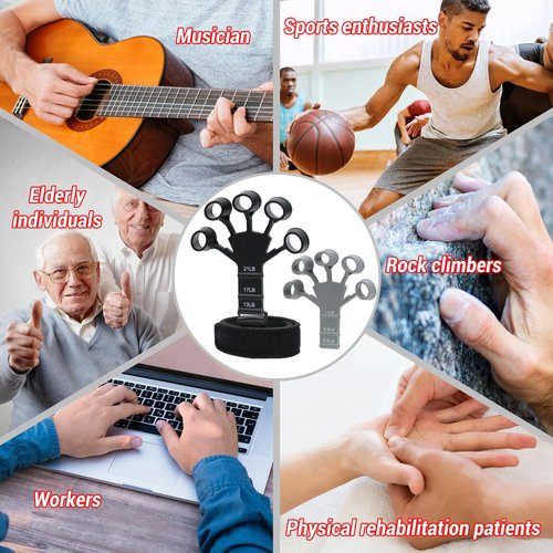Grip Strength Trainer,Finger Strengthener, 4Pcs Hand Gripper Strengthener, 6-Gear Strength Adjustment, Used to Exercise Finger Strength, Flexibility and Physical Recovery of Hands.