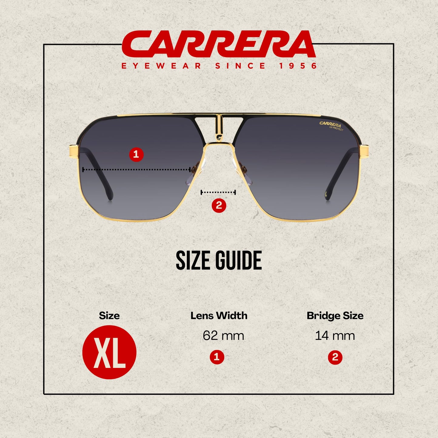 Carrera CA1062/S SAO 62MM Matte Black-Gold / 90 Dark Grey Shaded Square Sunglasses for Men + BUNDLE With Designer iWear Complimentary Eyewear Kit