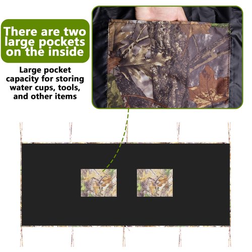 Shupakul Hunting Tree Stand Blinds-Treestand Camo Blind Cover- Hunting Camouflage Ground Blinds with Zipper for Hunting Deer, Turkey (Frames Not Included)