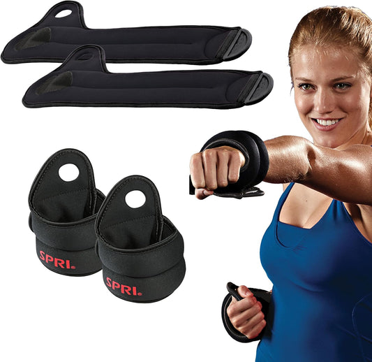 SPRI Wrist Weights Thumblock Arm Weights Set for Women & Men (Available in 2lb or 4lb Sets)