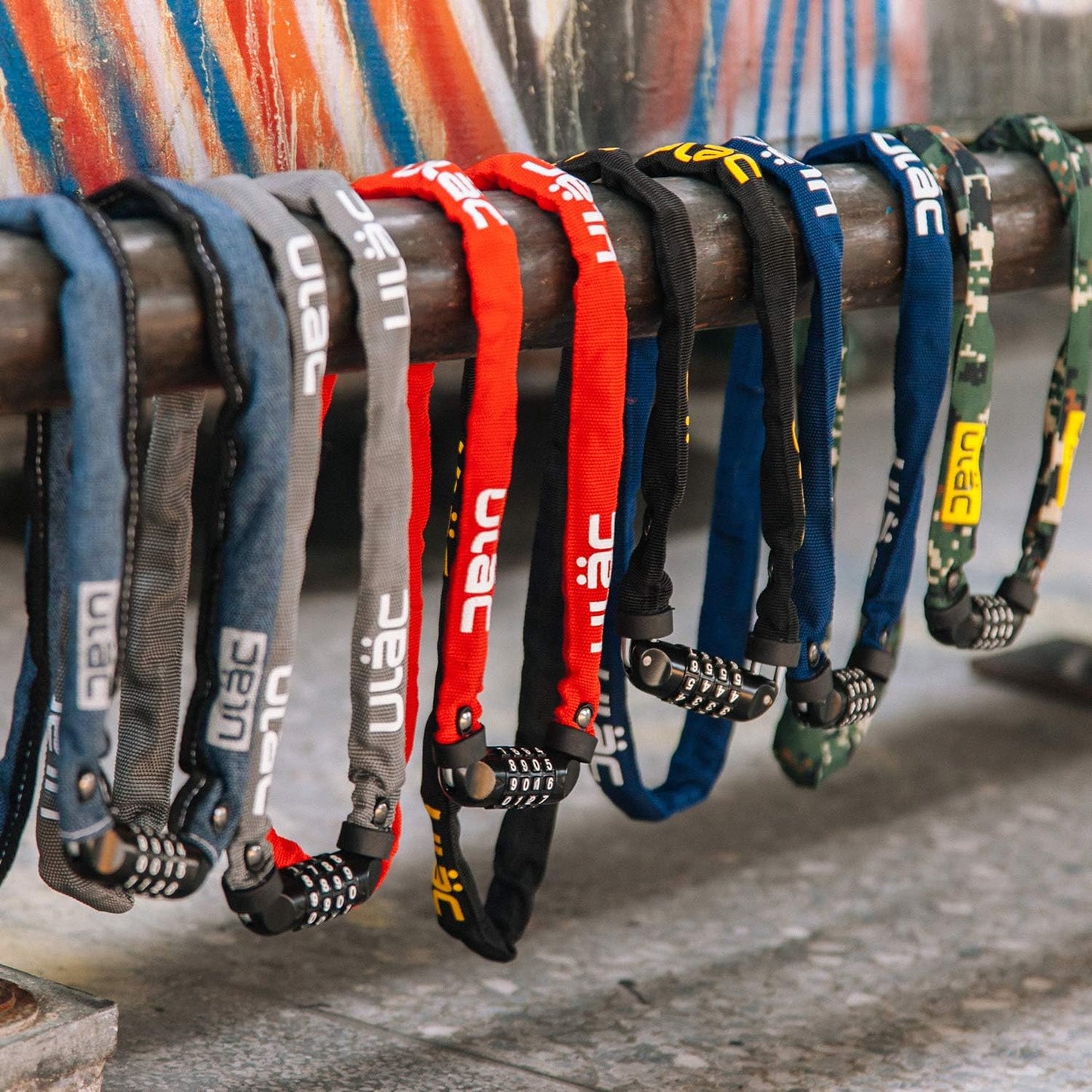 52ND Street Neo Chain Lock Combo, Resettable 4-Digit Combination Anti-Theft Bicycle Lock (Black)