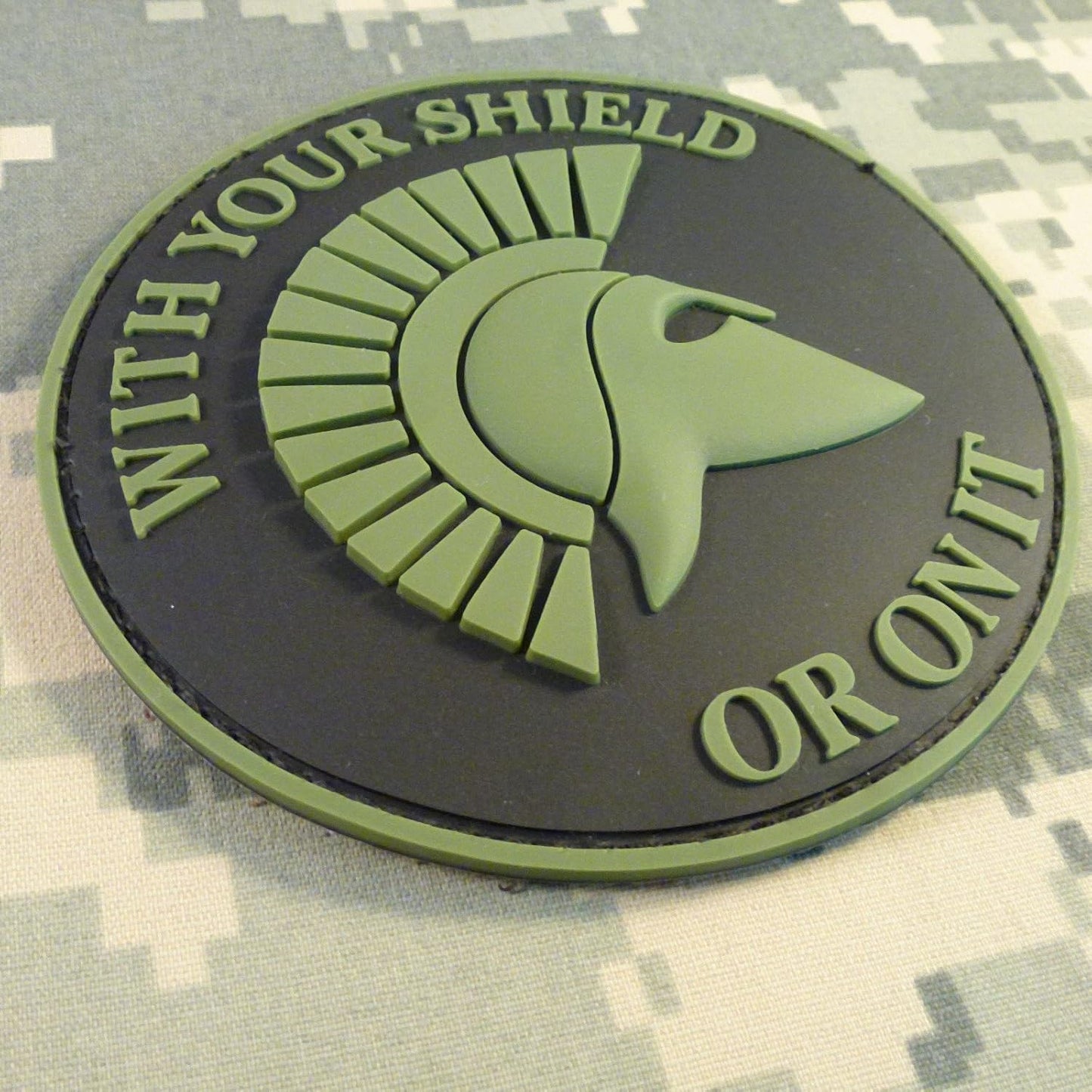 Spartan PVC Morale Patch for Velcro - Tactical Blackout Subdued Patch for Backpacks & Hats