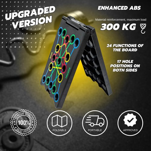 EPIC CORE FITNESS Push Up Board, Portable Multi-Function Foldable 32 in 1 Push Up Bar, Jump Rope and Push Up Handles, Strength Wrist Equipment for Men & Women, Professional Pushup System for Chest,