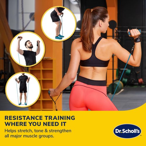 Dr. Scholl's Resistance Band W/Door Anchor (Light Resistance 10lb) - Balance, Stability, Joint Rehabilitation, Muscle Pain, Injuries, Arthritis