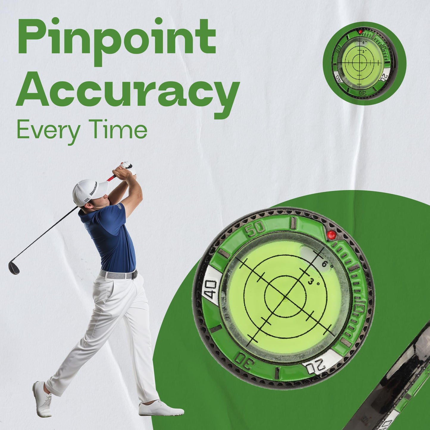 Golf Green Reader – Ball Marker with High-Precision Bubble Level & Hat Clip – Putting Training Aid & Golf Accessories Gift for Men
