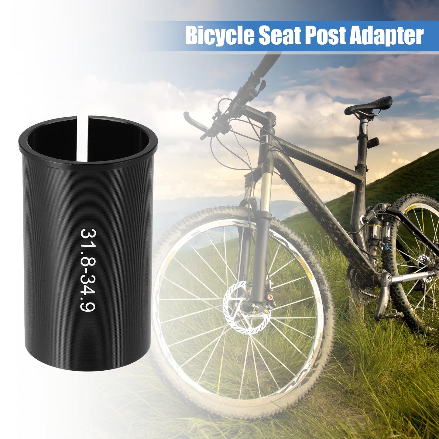 X AUTOHAUX 2 Pcs 31.8mm to 34.9mm Bicycle Bike Seat Post Tube Adapter Seatpost Reducing Sleeve Adapter Aluminium Alloy Black
