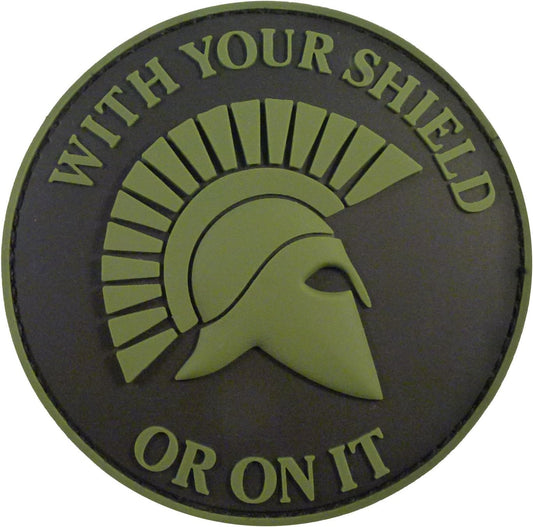 Spartan PVC Morale Patch for Velcro - Tactical Blackout Subdued Patch for Backpacks & Hats