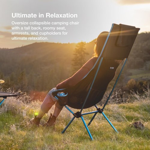 Helinox Savanna High-Back Collapsible Camping Chair, 4lbs, Comfort Outdoor Chairs, Picnic,High Back Camping Chair, Blackout