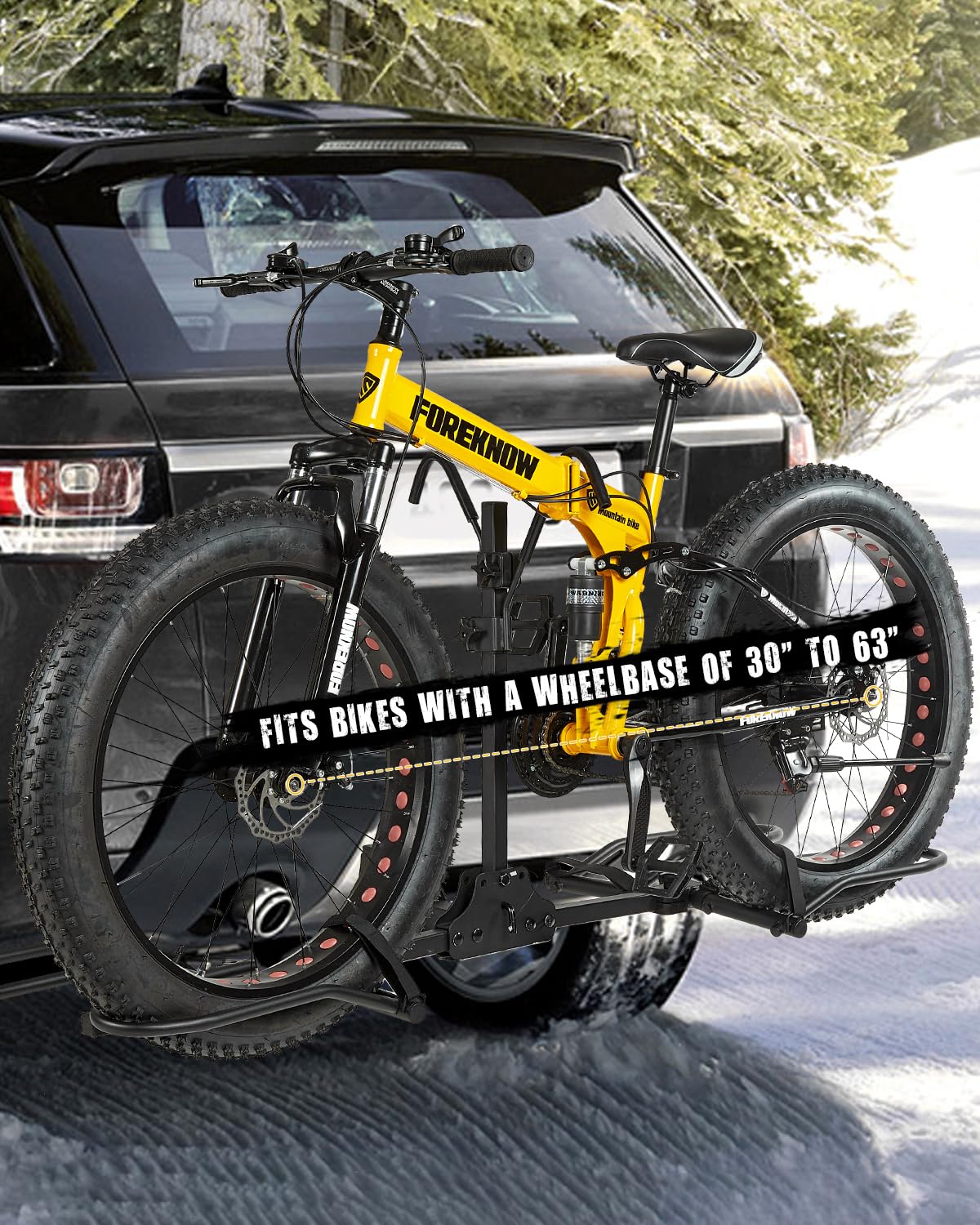 MEEVIZ 2 Bike Racks for Tow Hitch 180 lbs Capacity for Bikes, Electric eBikes, Fat Tire, Road Bikes and MTB, Tilting Folding E-Bike Rack for Car SUV Pickup Truck RV Camper - 2 inch Receiver