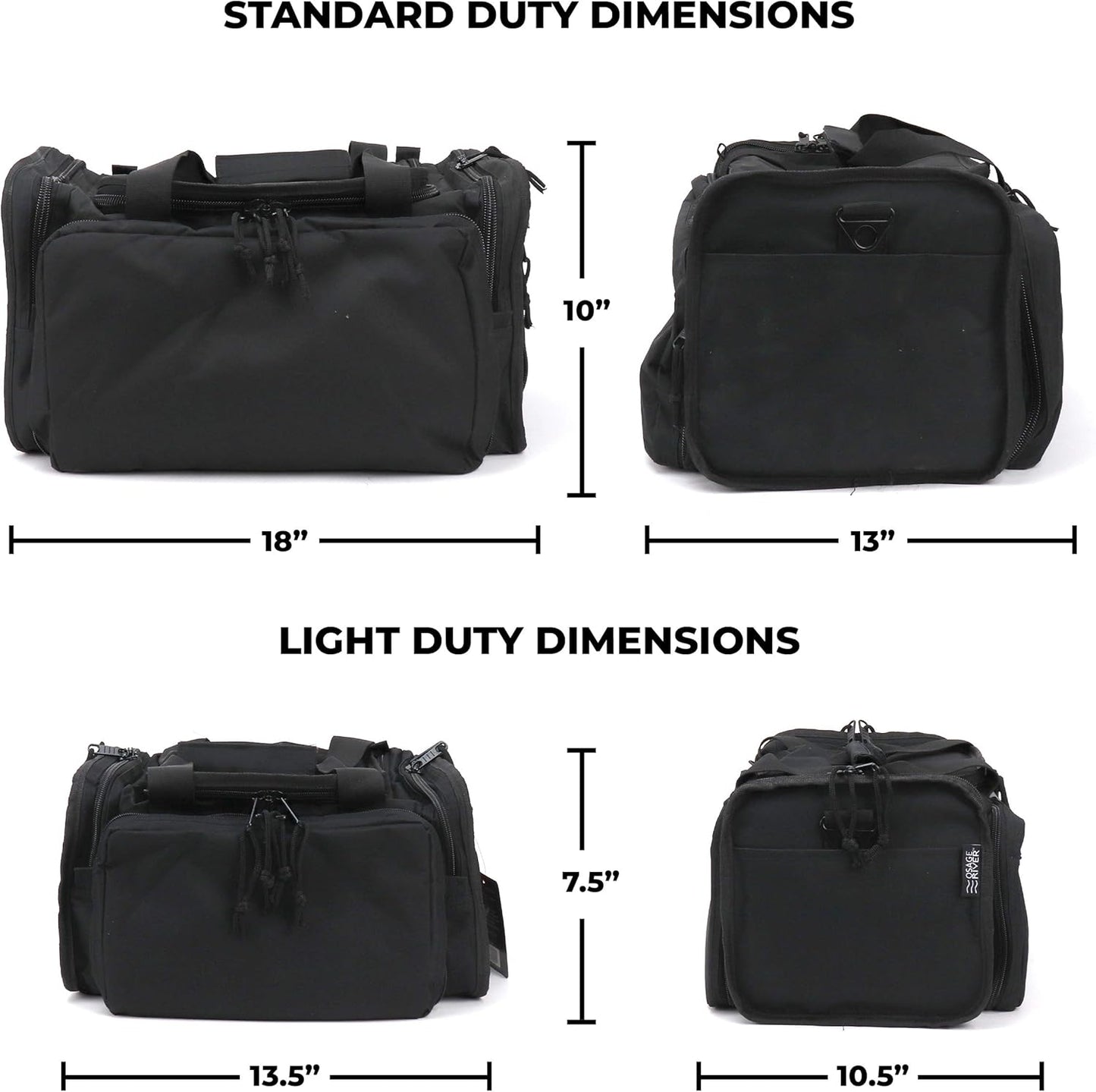 Tactical Range Bag with Removable Pistol Pouches - Duffle for Ammo, Shooting & Hunting