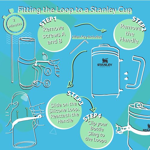 Single Handed Strong Crossbody Water Bottle Holder with Strap. Compatible with Stanley Tumbler, Simple Modern. Universal Water Bottle Carrier with Strap, Lightweight Water Bottle Sling Carrier