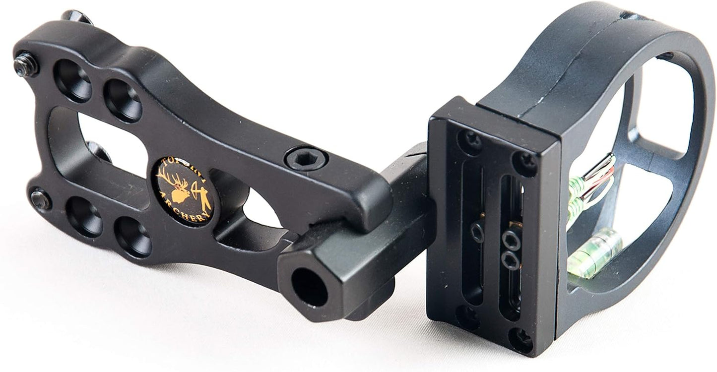 TOPOINT ARCHERY 3 Pin Bow Sight - Fiber, Brass Pin, Aluminum Machined - Right and Left Handed