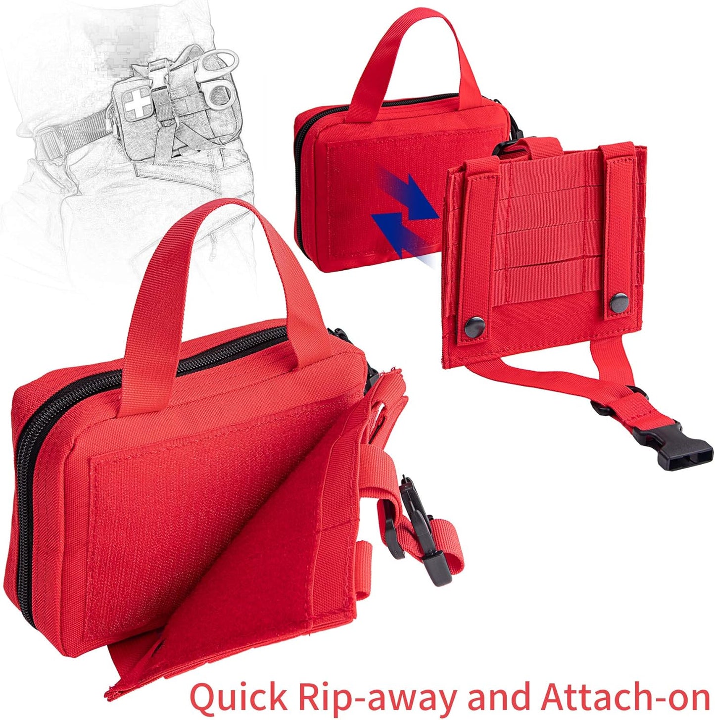 IronSeals Tactical Molle Pouches Multi-Purpose Military Nylon Waist Pack Utility Bag Detachable Patches Pouches for Dog Vest Harness