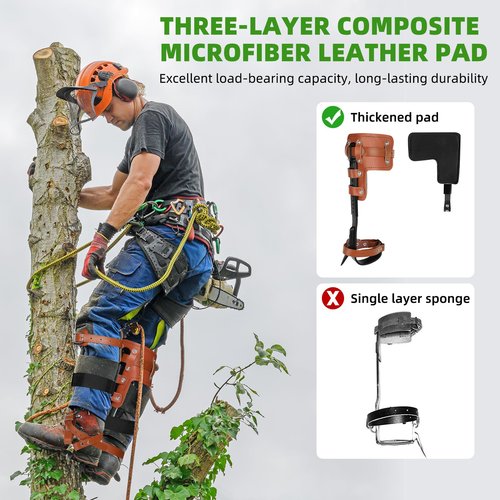 Xeoca Tree Climbing Spikes Set Tree Climbing Gear 1 Pair Alloy Steel Climbing Spurs 350lbs Load Capacity Arborist Equipment for Climbers, Fruit Picking and Lumberjack