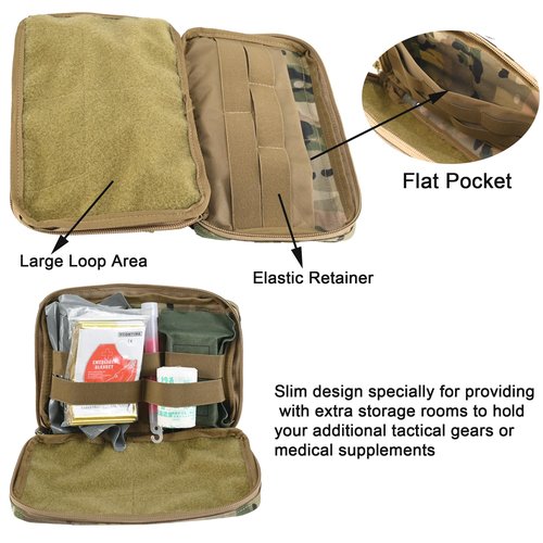 Tactical Admin Pouch Molle Attachment, SABADO GP Pouch with Two Way Zipper Closure, Slim EDC Utility Pouch for Hunting Vest or Hiking Backpack