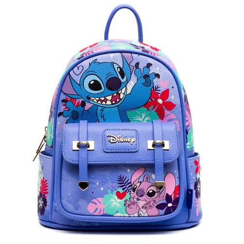 Wondapop Stitch and Angel 11" Vegan Leather Fashion Mini Backpack