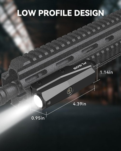 VOTATU PL50S 1450 Lumens Weapon Light with Pressure Switch, Rechargeable Picatinny Flashlight for Rifle, Magnetic USB Rechargeable, Tactical High/Low Modes