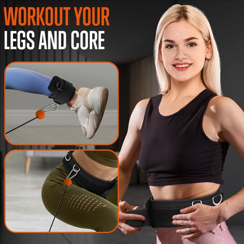 SQUATZ Apollo Board Mini: 150lb Resistance Smart Cable Machine, Functional Trainer for Full Body Workouts, Full Body Strength, Digital Home Gym Equipment with Free App Includes Accessories, Orange