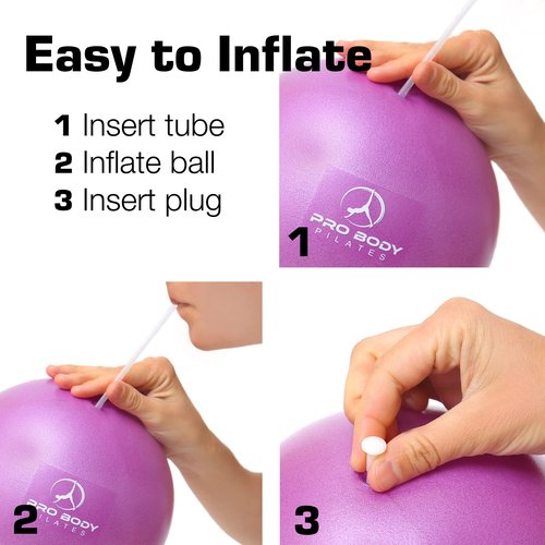 ProBody Pilates Ball, Exercise Balls Physical Therapy - 9 Inch Small Exercise Ball for Between Knees for Rehab, Barre, Core, Stability & Yoga, Physical Therapy Ball for Back Pain (Rose)