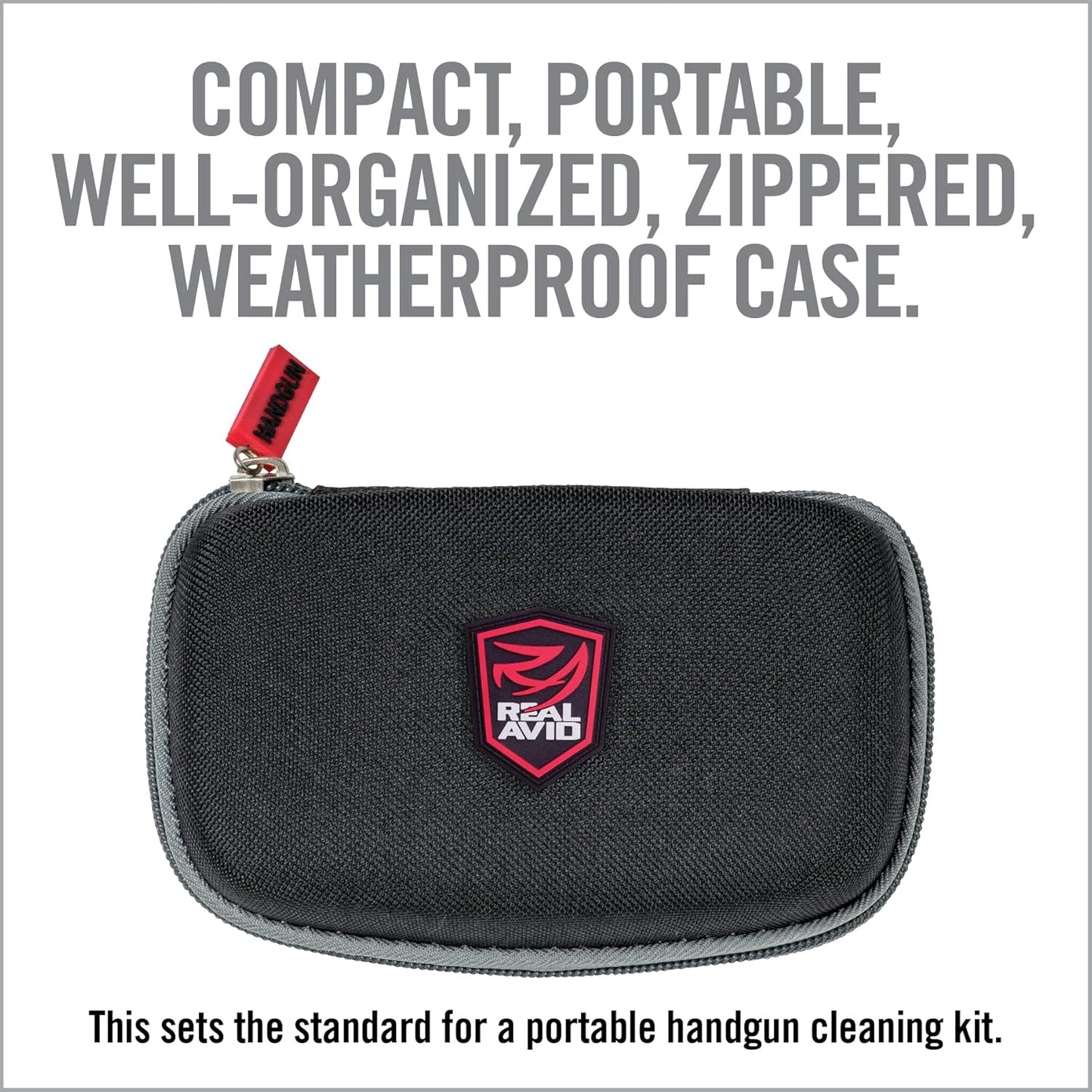 Real Avid Handgun Cleaning Kit | Includes Gun Cleaning Mat 19x16 with Magnetic Parts Tray & Gun Cleaning Supplies for 22, 357, 38, 380, 9mm, 40, 41, 44, 45 Caliber Pistols (Choose Style Below)