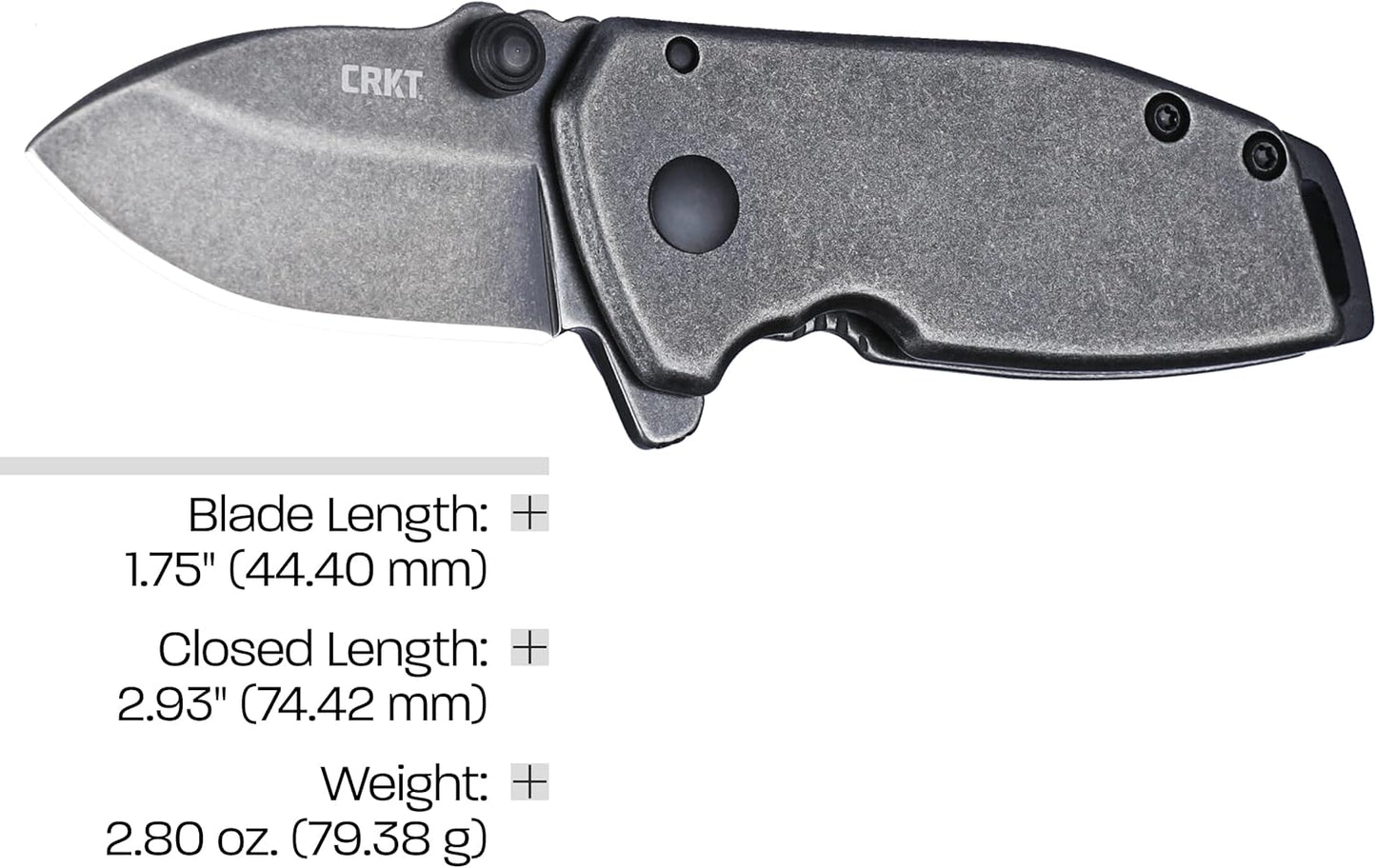 CRKT Squid Everyday Carry EDC Pocket Folding Knife with Frame Lock: Stainless Steel Plain Edge Blade, Stainless Steel Handle, Pocket Clip, 2490KS