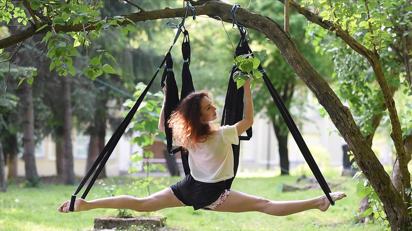 Aerial Yoga Swing Set - Hammock Hanging Swing - Sling Inversion Fly Kit - Antigravity Yoga Sling - Suspension Trapeze
